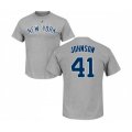 New York Yankees #41 Randy Johnson Gray Name & Number T-Shirt
