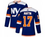 New York Islanders #17 Matt Martin Authentic Blue Alternate NHL Jersey
