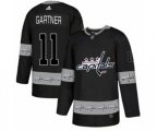 Washington Capitals #11 Mike Gartner Authentic Black Team Logo Fashion NHL Jersey