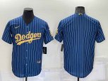 Los Angeles Dodgers Blank Navy Blue Gold Pinstripe Stitched MLB Cool Base Nike Jersey
