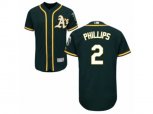 Oakland Athletics #2 Tony Phillips Green Flexbase Authentic Collection MLB Jersey