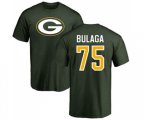 Green Bay Packers #75 Bryan Bulaga Green Name & Number Logo T-Shirt