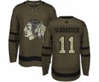 Chicago Blackhawks #11 Jordan Schroeder Authentic Green Salute to Service NHL Jersey