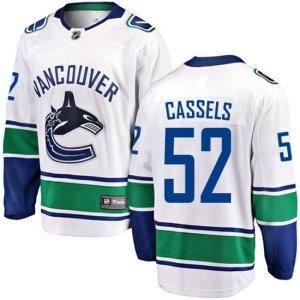 Vancouver Canucks #52 Cole Cassels Fanatics Branded White Away Breakaway NHL Jersey