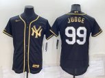 New York Yankees #99 Aaron Judge Black Gold Flex Base Stitched Baseball Jersey