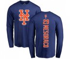 New York Mets #29 Devin Mesoraco Royal Blue Backer Long Sleeve T-Shirt