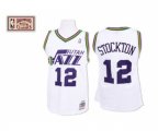 Utah Jazz #12 John Stockton Swingman White Throwback Basketball Jersey
