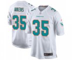 Miami Dolphins #35 Walt Aikens Game White Football Jersey