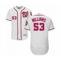 Washington Nationals #53 Austen Williams White Home Flex Base Authentic Collection Baseball Player Jersey