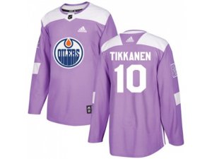 Edmonton Oilers #10 Esa Tikkanen Purple Authentic Fights Cancer Stitched NHL Jersey