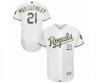Kansas City Royals Mike Montgomery Authentic White 2016 Memorial Day Fashion Flex Base Baseball Player Jersey
