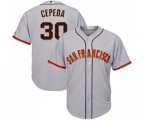 San Francisco Giants #30 Orlando Cepeda Replica Grey Road Cool Base Baseball Jersey