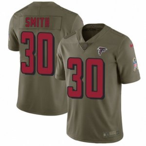 Atlanta Falcons #30 Ito Smith Limited Olive 2017 Salute to Service NFL Jersey