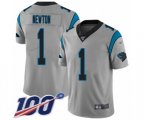 Carolina Panthers #1 Cam Newton Silver Inverted Legend Limited 100th Season Football Jersey