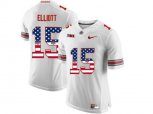 2016 US Flag Fashion Ohio State Buckeyes Ezekiel Elliott #15 College Football Limited Jersey - White