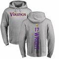 Minnesota Vikings #17 Jarius Wright Ash Backer Pullover Hoodie