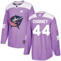 Columbus Blue Jackets #44 Taylor Chorney Authentic Purple Fights Cancer Practice NHL Jersey