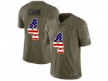 Oakland Raiders #4 Derek Carr Limited Olive USA Flag 2017 Salute to Service NFL Jersey