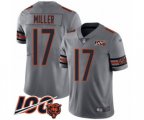 Chicago Bears #17 Anthony Miller Limited Silver Inverted Legend 100th Season Football Jersey