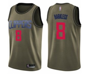 Los Angeles Clippers #8 Moe Harkless Swingman Green Salute to Service Basketball Jersey