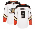 Anaheim Ducks #9 Paul Kariya Authentic White Away Hockey Jersey