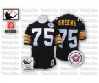 Pittsburgh Steelers #75 Joe Greene Black Team Color Authentic Throwback Football Jersey