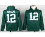 Green Bay Packers #12 Aaron Rodgers green[pullover hooded sweatshirt]
