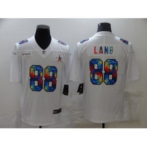 Dallas Cowboys #88 CeeDee Lamb White Rainbow Version Nike Limited Jersey