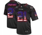 Atlanta Falcons #21 Desmond Trufant Elite Black USA Flag Fashion Football Jersey