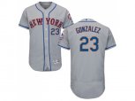 New York Mets #23 Adrian Gonzalez Grey Flexbase Authentic Collection Stitched MLB Jersey