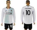 2017-18 Liverpool 10 COUTINHO Away Long Sleeve Soccer Jersey