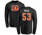 Cincinnati Bengals #53 Billy Price Black Name & Number Logo Long Sleeve T-Shirt