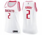 Women's Houston Rockets #2 Brandon Knight Swingman White Pink Fashion Basketball Jersey