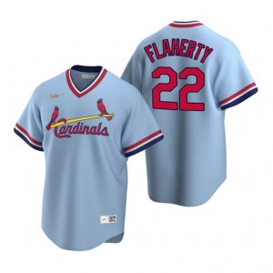 Nike St. Louis Cardinals #22 Jack Flaherty Light Blue Cooperstown Collection Road Stitched Baseball Jersey