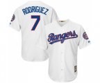 Texas Rangers #7 Ivan Rodriguez Authentic White Cooperstown MLB Jersey