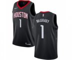 Houston Rockets #1 Tracy McGrady Authentic Black Alternate Basketball Jersey Statement Edition