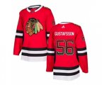 Chicago Blackhawks #56 Erik Gustafsson Authentic Red Drift Fashion NHL Jersey