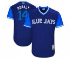 Toronto Blue Jays #14 Justin Smoak Moakey Authentic Navy Blue 2017 Players Weekend Baseball Jersey