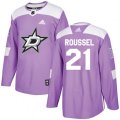 Dallas Stars #21 Antoine Roussel Authentic Purple Fights Cancer Practice NHL Jersey
