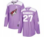 Arizona Coyotes #27 Teppo Numminen Authentic Purple Fights Cancer Practice Hockey Jersey