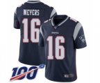 New England Patriots #16 Jakobi Meyers Navy Blue Team Color Vapor Untouchable Limited Player 100th Season Football Jersey