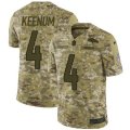 Denver Broncos #4 Case Keenum Limited Camo 2018 Salute to Service NFL Jersey