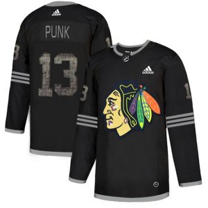 Chicago Blackhawks #13 CM Punk Black Authentic Classic Stitched NHL Jersey