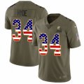 Cleveland Browns #34 Carlos Hyde Limited Olive USA Flag 2017 Salute to Service NFL Jersey
