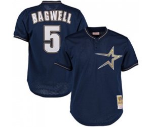 1997 Houston Astros #5 Jeff Bagwell Authentic Navy Blue Throwback Baseball Jersey