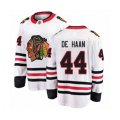 Chicago Blackhawks #44 Calvin De Haan Authentic White Away Fanatics Branded Breakaway Hockey Jersey