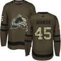 Colorado Avalanche #45 Jonathan Bernier Premier Green Salute to Service NHL Jersey