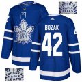 Toronto Maple Leafs #42 Tyler Bozak Authentic Royal Blue Fashion Gold NHL Jersey