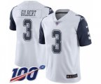 Dallas Cowboys #3 Garrett Gilbert White Men's Stitched NFL Limited Rush 100th Season Jersey