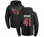 Arizona Cardinals #41 Kenyan Drake Black Name & Number Logo Pullover Hoodie